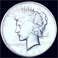 1921 Silver Peace Dollar NEARLY UNC