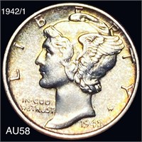 1942/1 Mercury Silver Dime CHOICE AU