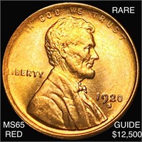 1920-S Lincoln Wheat Penny GEM BU RED