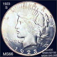 1923-S Silver Peace Dollar GEM BU+