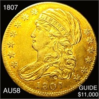 1807 $5 Gold Half Eagle CHOICE AU
