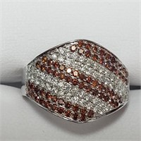 Certified 14K  Diamond(0.35ct) Cognac Diamond(0.65