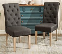 2 Tufted Parsons Dining Chairs By Round Hill