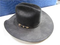 STETSON sz7.25 Black Felt Cowboy Hat