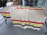 Lot (3) Pure Wool 44"x54" Striped JEEP Blankets AI