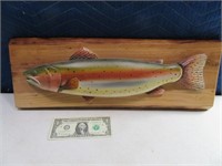 Neat Wooden 21" Trout Wall Decor Plaque Carving?