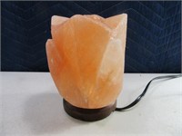 10" Salt Rock "FLOWER DESIGN" TableTop Lamp