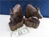 NEAT 8" HandCarved Wooden Bighorn Sheep Bookends