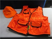Hunters Orange Fancy XL Vest Reflect & Insultd Hat