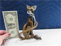 Signed & #'d Cat Unique Metal Art Sculpture $$ 8"