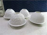 4pcs BERNARDAUD Porcelain 4.5" Candle Domes
