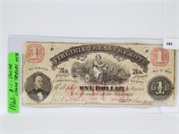 1862 Virginia $1 Treasury Note