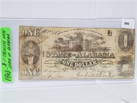1863 State of Alabama $1 Obsolete Note