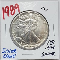 1989 1oz .999 Silver Eagle $1 Dollar