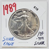 1989 1oz .999 Silver Eagle $1 Dollar