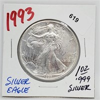 1993 1oz .999 Silver Eagle $1 Dollar