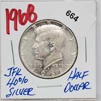 1968 40% Silver JFK Half $1 Dollar