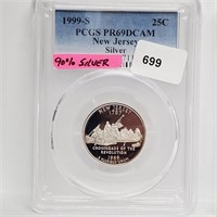 PCGS 1999-S PR69DCAM New Jersey Quarter 25 Cents