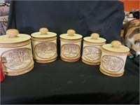 5) canister set marked Hershey molds 1977