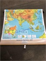 PHYSICAL/ POLITICAL ASIA MAP W/ HANGER