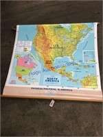 PHYSICAL/ POLITICAL- N. AMERICA MAP W/ BRACKET