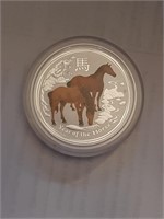 Year Of The Horse Colourized 1/2 Oz .999 Silver