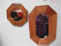 Small Wooden Mirror Set