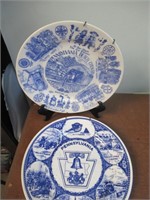 2 Blue & White Collector Plates from PA