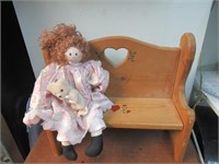 Doll Bench with Doll