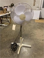 Homes fan with a stand, plugged in and it works