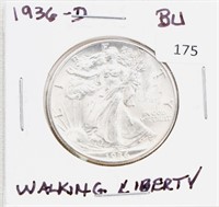 1936-D/BU WALKING LIBERTY HALF DOLLAR
