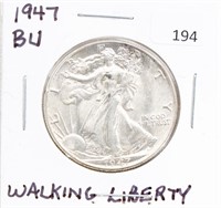 1947-P/BU WALKING LIBERTY HALF DOLLAR