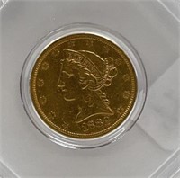 1882 Liberty Head $5 Gold