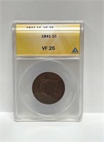 1841 Large Cent VF 25