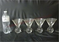 Martini Cocktail Round Ball Stem Glasses ~ 4
