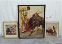 Vintage Matador Framed Prints ~ Lot of 3