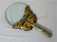 Enameled Butterfly Handheld Magnifying Glass