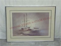 Vintage M. Lenoir Nautical Ships Framed Print