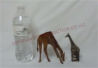 Cut Metal & Dansk Silver Plate Giraffe Figurines