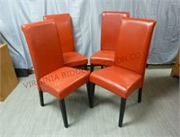 Red Dining Chairs ~ Set of 4 ~ See Description