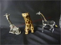 Miniature Giraffe Figurines ~ Pewter, Clay & Glass