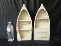 Boat Shaped Knick-Knack Shelves ~ 15" Tall