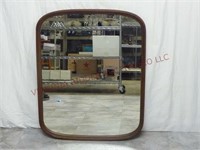 Antique Round Cornered Wall Mirror ~ 25.5"x31"