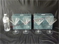 JG Durand French Crystal Martini Glasses w Boxes