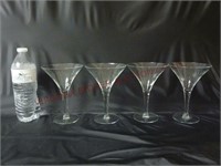 Cut Glass Martini Cocktail Glasses ~ Set of 4