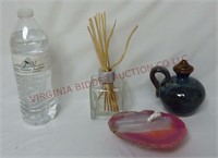 Reed Diffuser Agate Geode Slab & Pottery Oil Lamps