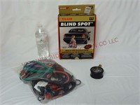 Blind Spot Radar, Tire Gauge & Bungee Cords