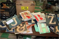 Large Lot Misc. Wood Numbers and Letters, Jute