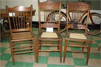 3 Cane Seat Chairs