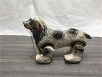 1940s paper mache walking dog pull toy